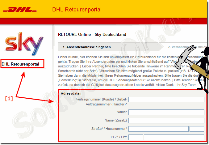 Sky DHL Retourenschein fr Rcksendungen!