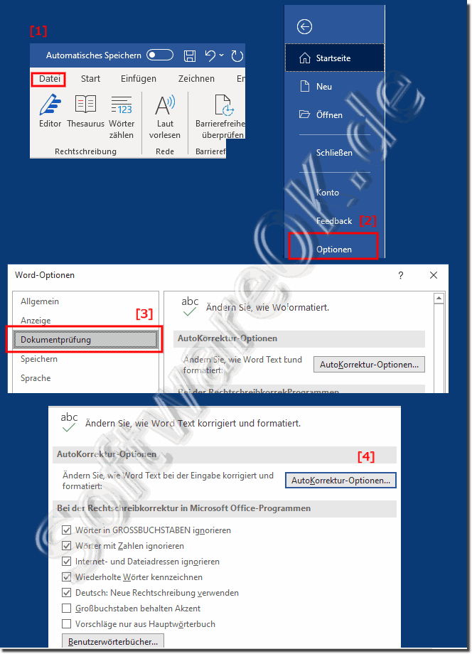 Aktivieren oder Deaktivieren der AutoKorrektur in Word?