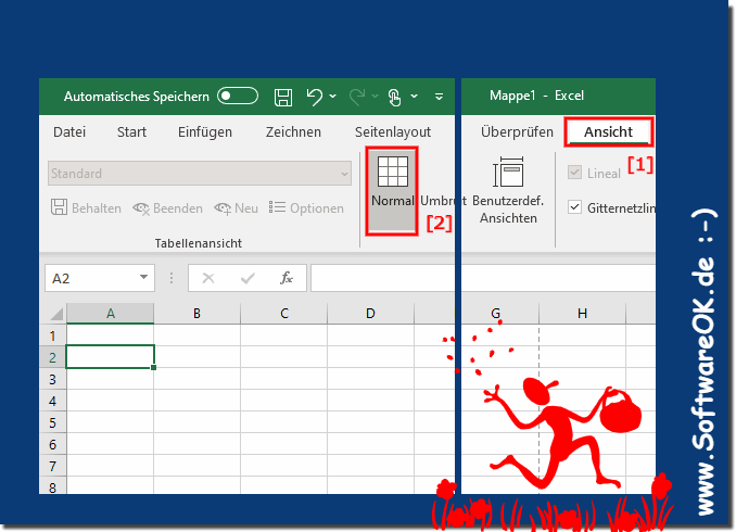 Ansicht Excel-Tabelle Normal!