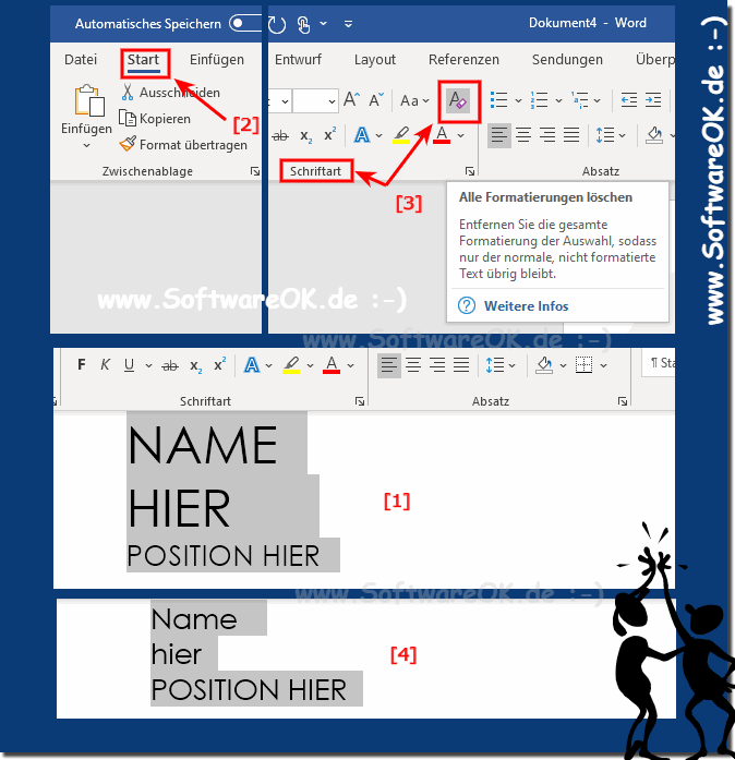 Löschen / Entfernen der Textformatierung in MS Office Dokumenten!