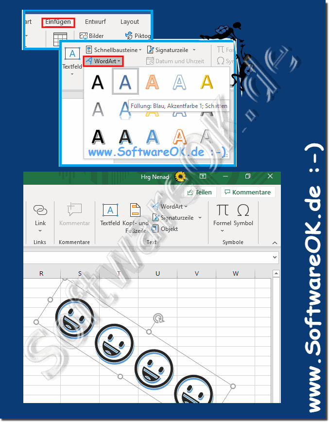 MS-Office-Excel-oder-Word gedrehte grosse Smileys einfügen!