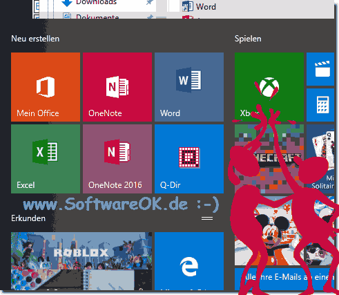 Office-Im-Start Menü-von-Windows-10!