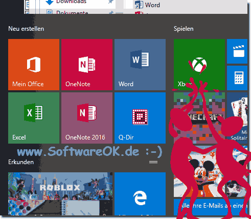 Office-Im-Start Men-von-Windows-10!