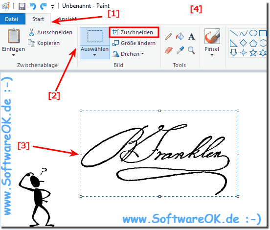 Unterschrift als Bild-Datei zu Zuschneiden!