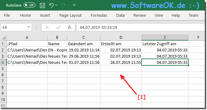 Datei Zeiten über Zwischenablage zu Excel!