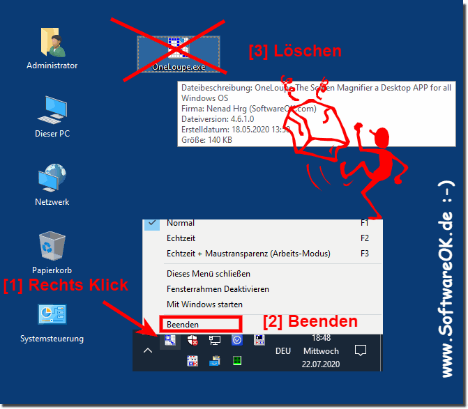 Entfernen Sie die Bildschirm von Ihrem Windows!