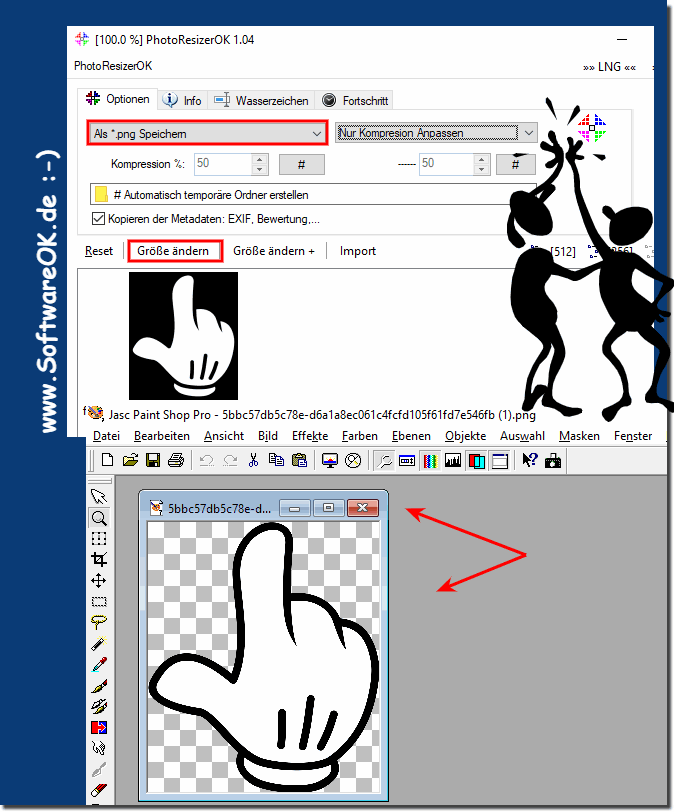 PNG Funktion beim Photo Resizer!