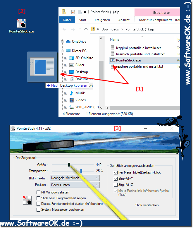 Zeiger-Stab bei Software Prsentationen kommerzielle nutzen!