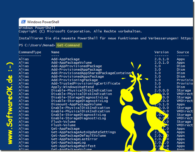 Alle Powershell Befehle auflisten!