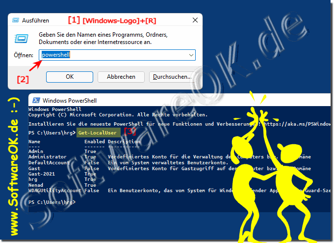 Benutzer-Konten ber PowerShell auflisten!