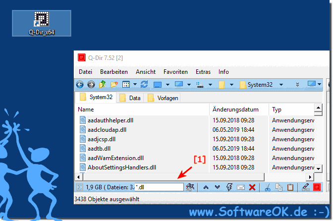Das Filtern der Dateien im Windows 10 System 32 Ordner Beispiel!