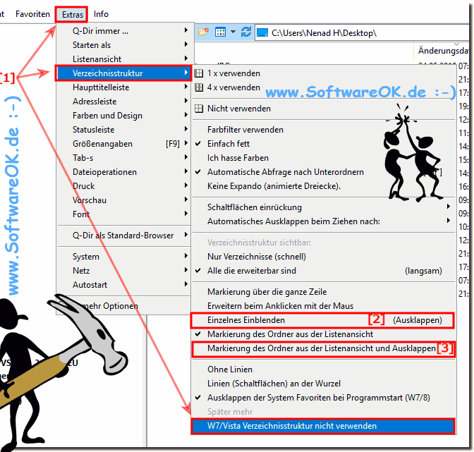 Explorer Ansicht neuer und alter Verzeichnis-Baum!