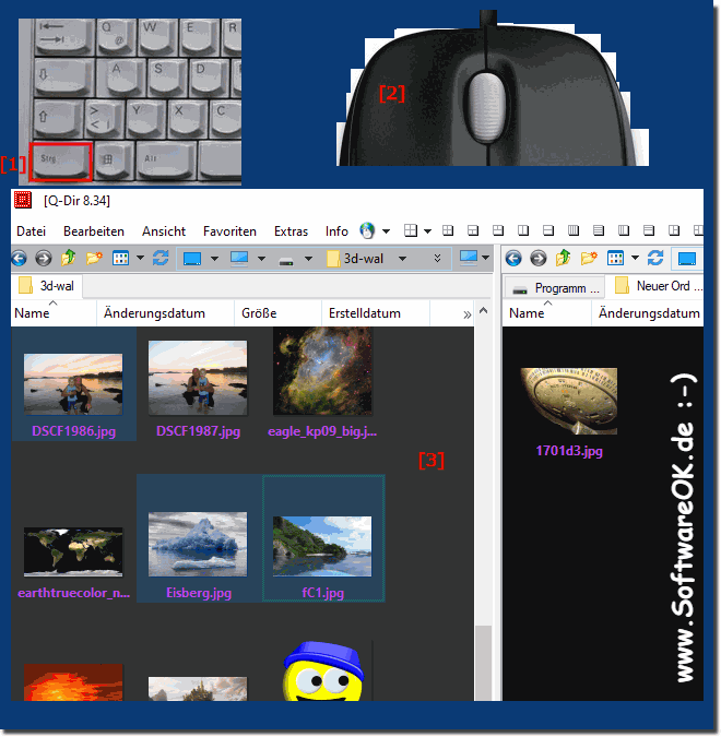 Markieren von Bildern mit Tastatur und Maus!