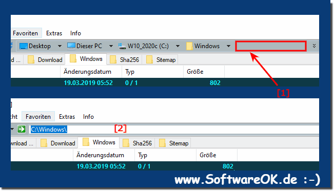 Modernen Adressleiste Verzeichnisnamen editieren auf Windows 10!