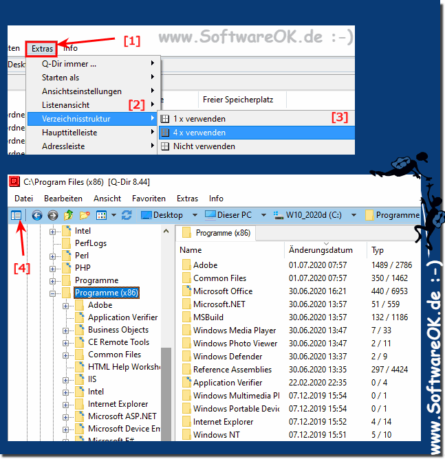 Verzeichnisstruktur,Navigationsbereich weitere Optionen!