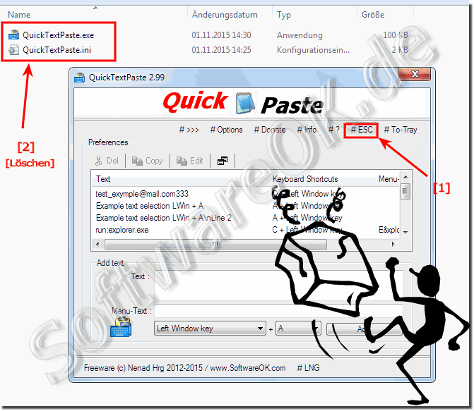 QuickTextPaste Entfernen bzw Deinstallieren!