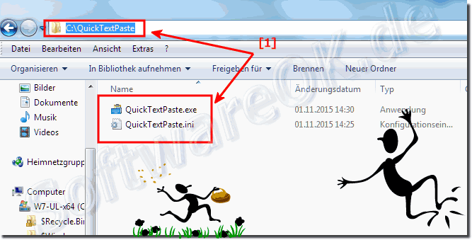 QuickTextPaste im QuickTextPaste Ordner auf C