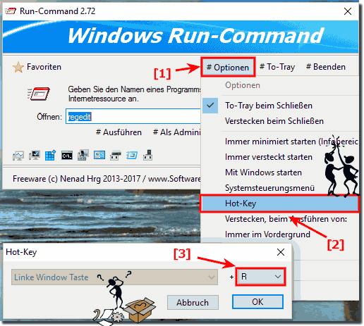 Windows-R Tastenkürzel  ändern, in Run-Command!