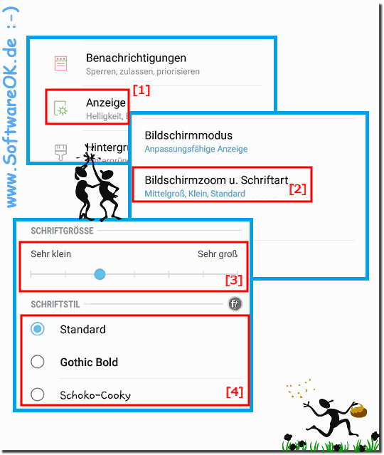 Schriftgre unter Schriftstil bei Android Handys!