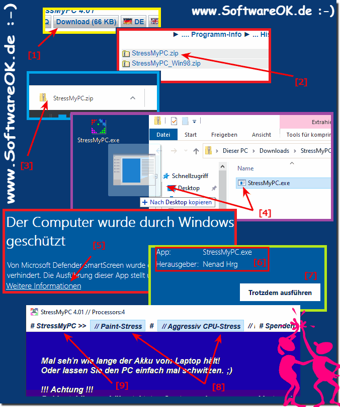 Schuldigung aber ich bin zu Dumm um diesen Stress test zu Starten an meinem neuen Windows 10!