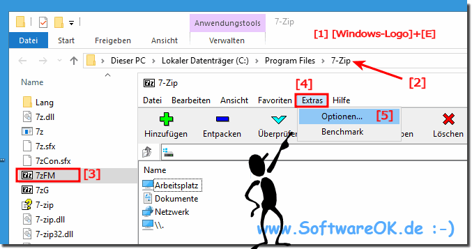 7-Zip Ordnerpfad ffnen und Optionen!