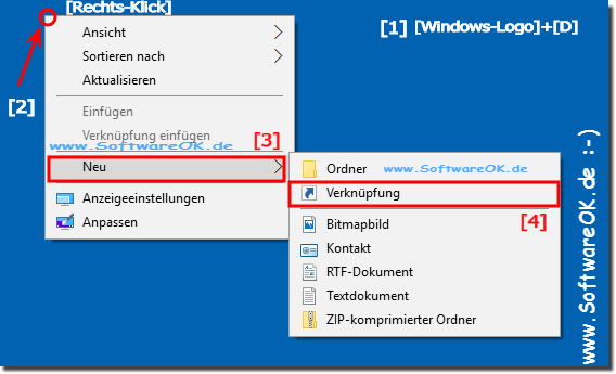 Desktopverknüpfung erstellen bei Windows (10, 8.1, 7)!