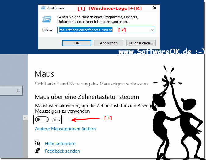 Maus Cursor mit Tastatur steuert unter Windows 11 u 10!