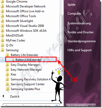 Starten des Battery Life Extender von Samsung!