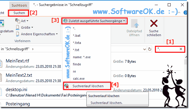 Suchverlauf des Datei-Explorers in Windows Löschen!