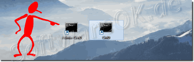 Admin CMD am Windows-10 Desktop - Eingabeaufforderung!