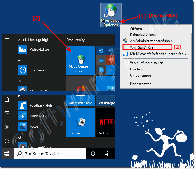 ndern des Mauszeigers und der Cursor-Gre unter Windows-10, (kleiner, grer)?