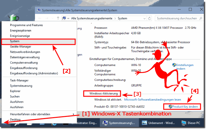 Ändern des Product Key in Windows 10 über System!