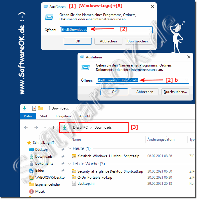 Bei Windows-10 das Standard Download-Verzeichnis!