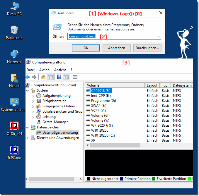 Datenträger-Manager in der Computer Verwaltung unter Windows!