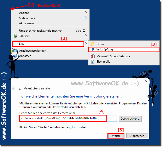 Desktop-Verknüpfung Ausführen-Dialog unter Windows 10!