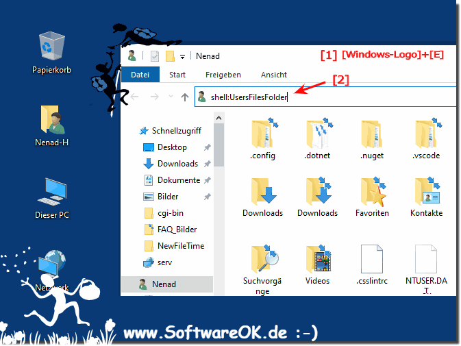 Eigene Dateien Ordner in Windows 10!