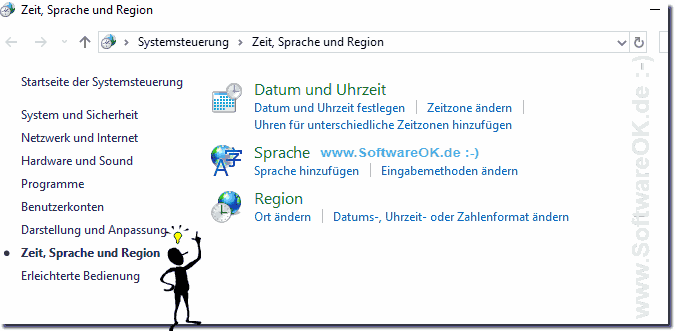 Einstellungen Sprache und Region in Windows-10!