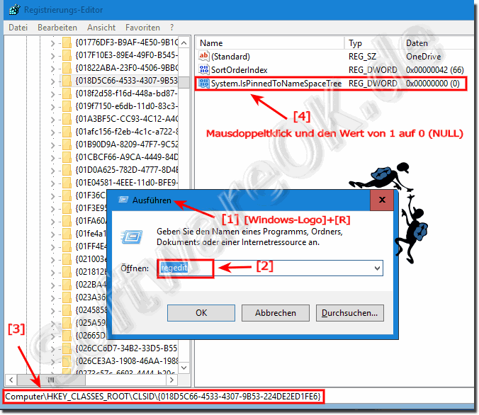 Entfernen des OneDrive Ordner aus dem MS-Explorer!