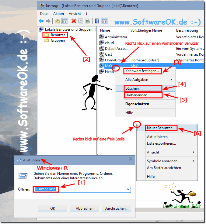 Erstellen, Hinzufgen, Lschen, Umbenennen, Benutzer-Konten in Windows 10!