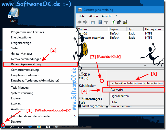 In Windows-10 DVD oder CD Auswerfen oder Umbenennen!