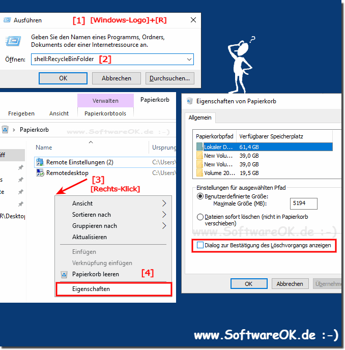 In Windows 10 das Dialog zur Bestätigung des Löschvorgangs anzeigen!