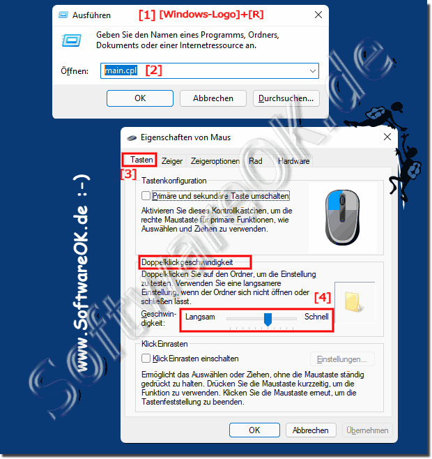 Maus Doppelklick bei Windows 10 einstellen!