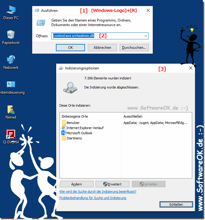 Such-Indizierungs Optionen in Windows-10!