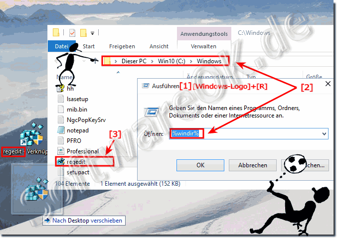 Verzeichnis Registry-Editor plus Desktop-Verknüpfung erstellen!