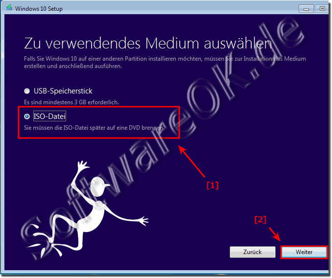 Windows-10 USB Installation Stick oder eine ISO-Datei für eine Installatiions-DVD!