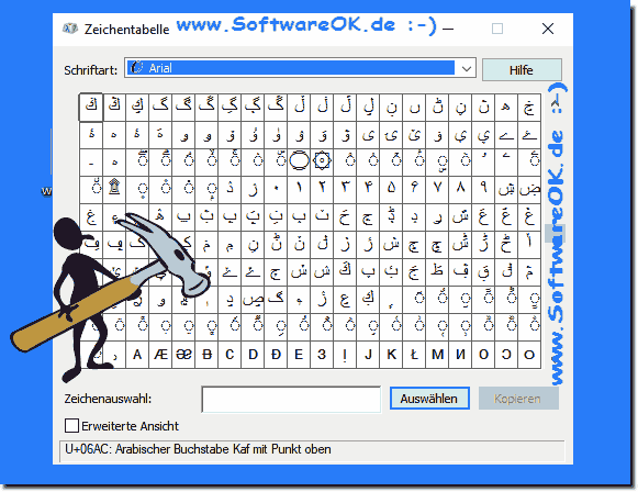 Windows-10 Zeichentabelle! 