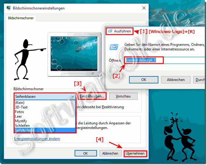 Windows-10 den Bildschirmschoner Einstellungen!