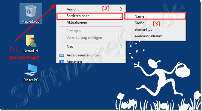 Windows 10 Desktop Symbole Sortieren Nach Name!