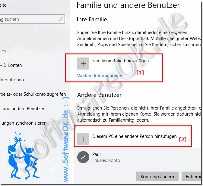 Windows 10 Familien-Konto und Weitere Andere Personen!