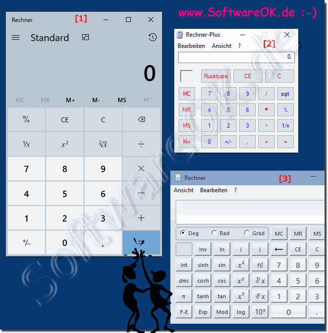 Windows 10 und klassische Taschenrechner oder Rechner-Plus!